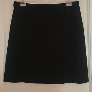 womens black wrap around mini skirt